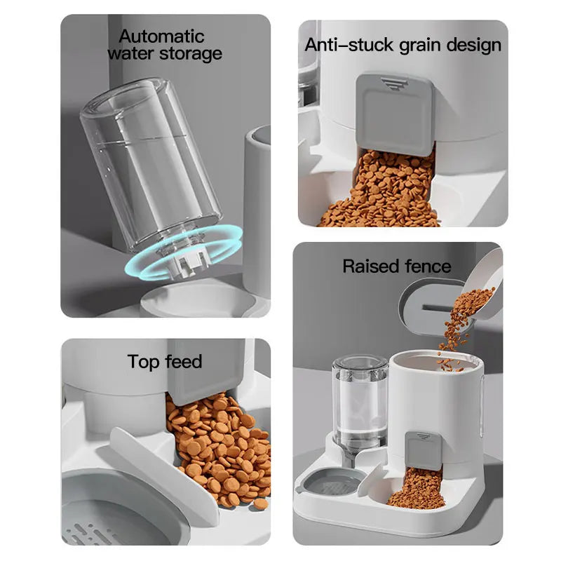Feeder - Dual-purpose Drinking and Feeding Unit - Convenient, Simple, Large Capacity -Suitable for Small and Medium Dogs and cat
