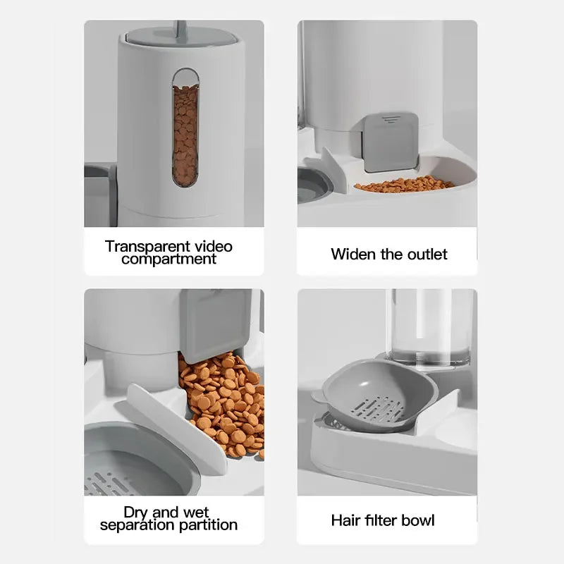 Feeder - Dual-purpose Drinking and Feeding Unit - Convenient, Simple, Large Capacity -Suitable for Small and Medium Dogs and cat